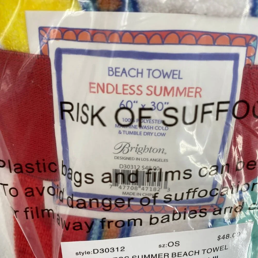 Brighton White Multicolor Fun in the Sun Beach Towel | Endless Summer